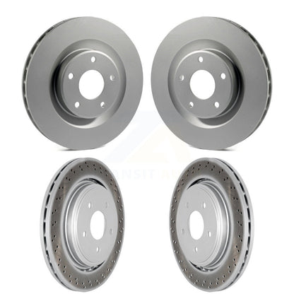 Coated Brake Rotor Front Rear Kit For 2006-2009 Cadillac XLR Naturally Aspirated