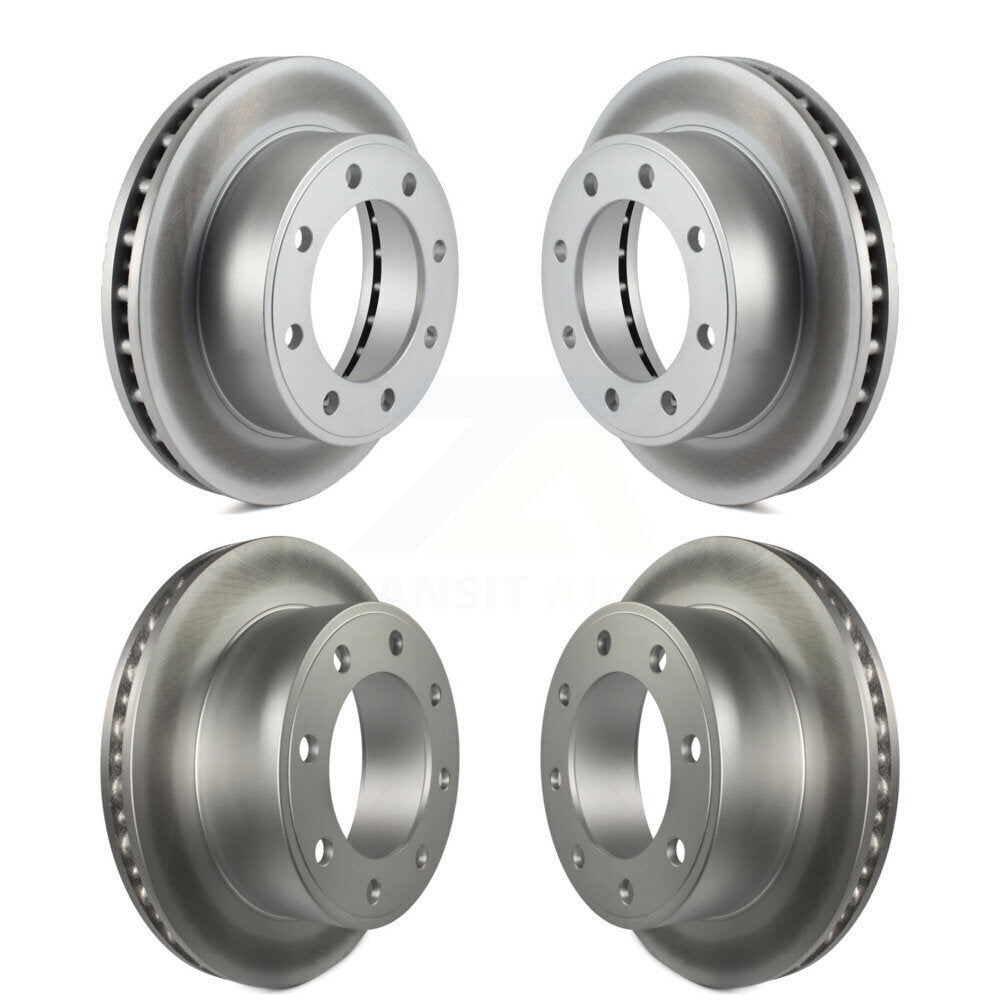 Coated Disc Brake Rotors Front Rear Kit For Ford F-250 Super Duty Excursion 4WD