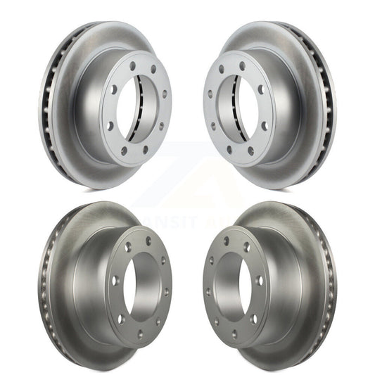 Coated Disc Brake Rotors Front Rear Kit For Ford F-250 Super Duty Excursion 4WD