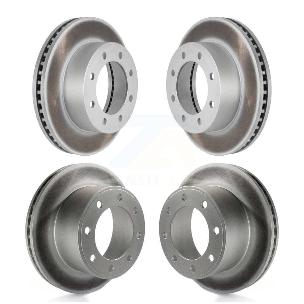 Coated Disc Brake Rotors Front Rear Kit For Ford F-350 Super Duty F-250