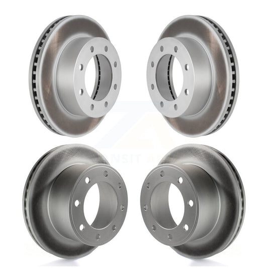 Coated Disc Brake Rotors Front Rear Kit For Ford F-350 Super Duty F-250