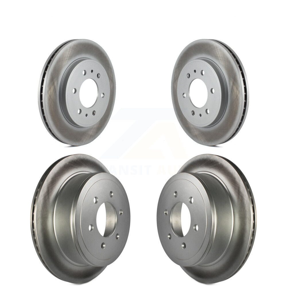 Coated Disc Brake Rotors Front Rear Kit For 2009 Ford F-150 With 6 Lug Wheels