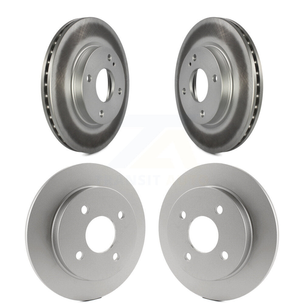 Coated Disc Brake Rotors Front Rear Kit For Ford Fiesta