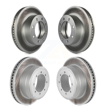 Coated Disc Brake Rotors Front Rear Kit For Ford F-350 Super Duty F-250 F-450