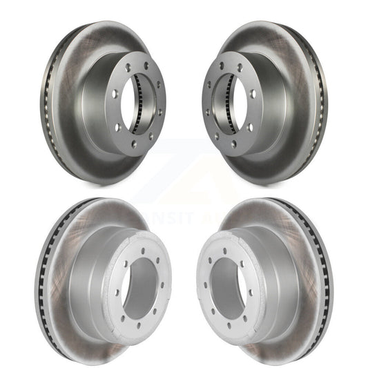 Coated Disc Brake Rotors Front Rear Kit For Ford F-350 Super Duty F-250 F-450