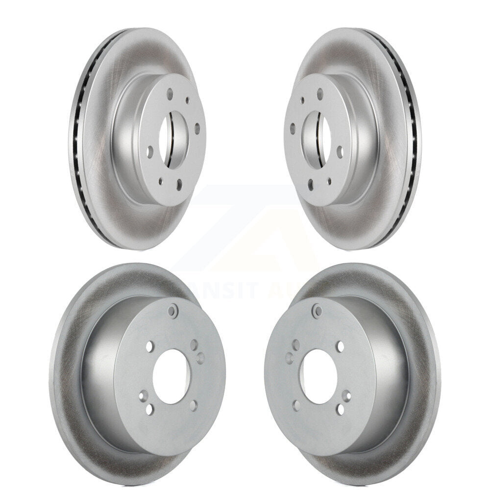 Coated Disc Brake Rotors Front Rear Kit For 2006 Hyundai Accent Hatchback