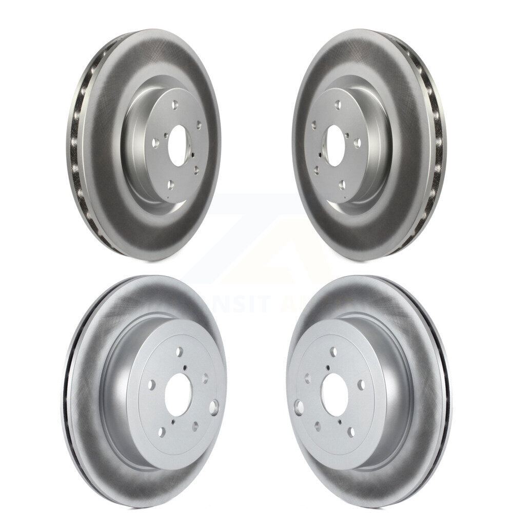 Coated Disc Brake Rotors Front Rear Kit For Subaru Impreza WRX STI