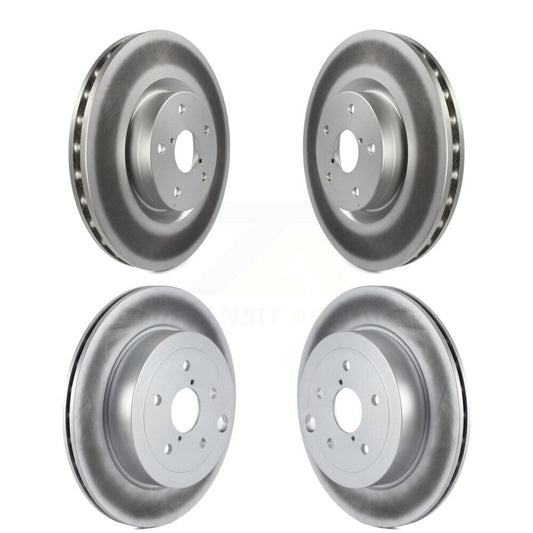 Coated Disc Brake Rotors Front Rear Kit For Subaru Impreza WRX STI