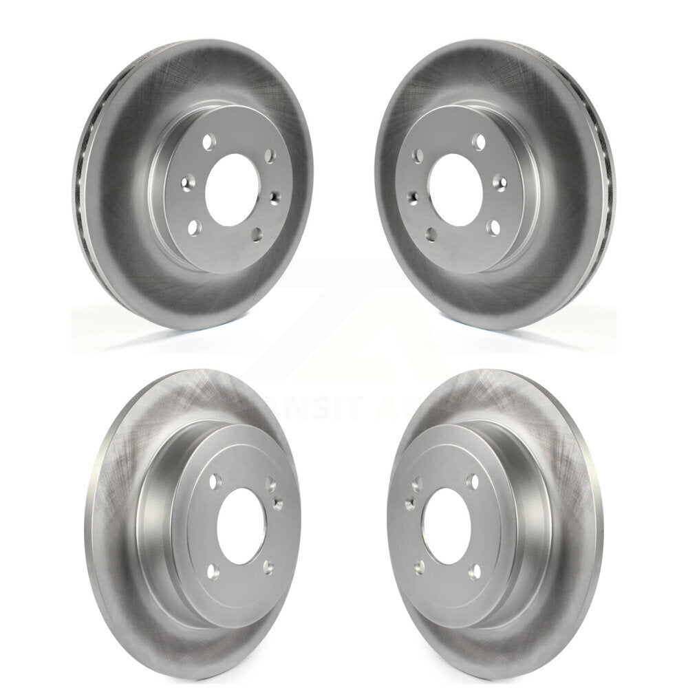 Coated Disc Brake Rotors Front Rear Kit For 2011 Hyundai Accent