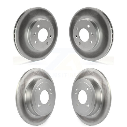 Coated Disc Brake Rotors Front Rear Kit For 2011 Hyundai Accent