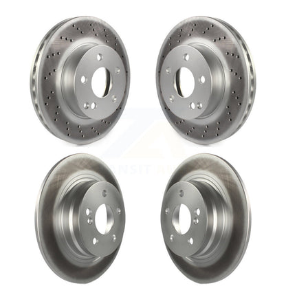 Coated Disc Brake Rotors Front Rear Kit For Mercedes-Benz C250 C230