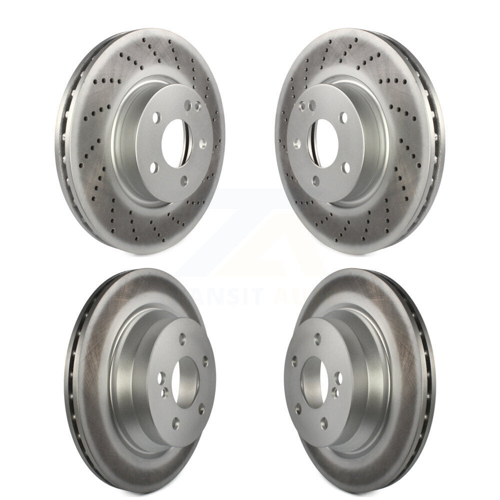 Coated Disc Brake Rotors Front Rear Kit For Mercedes-Benz E350 E400