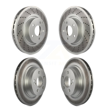 Coated Disc Brake Rotors Front Rear Kit For Mercedes-Benz E350 E400