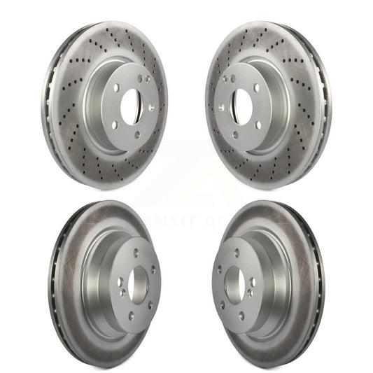 Coated Disc Brake Rotors Front Rear Kit For Mercedes-Benz E350 E400