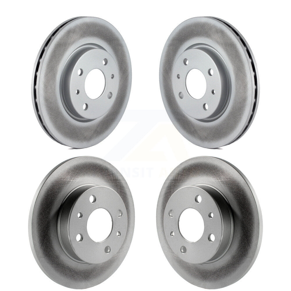Coated Disc Brake Rotors Front Rear Kit For Fiat 500