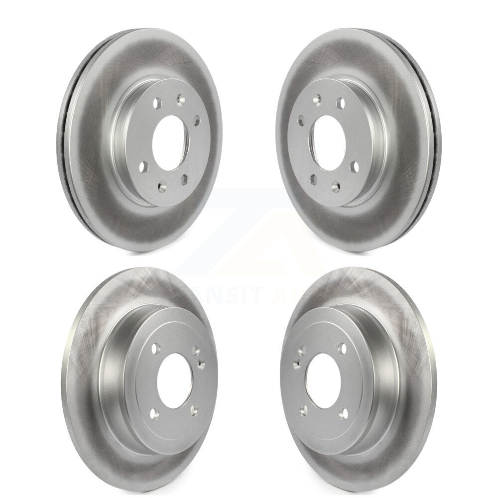 Coated Disc Brake Rotors Front Rear Kit For Hyundai Accent Kia Rio