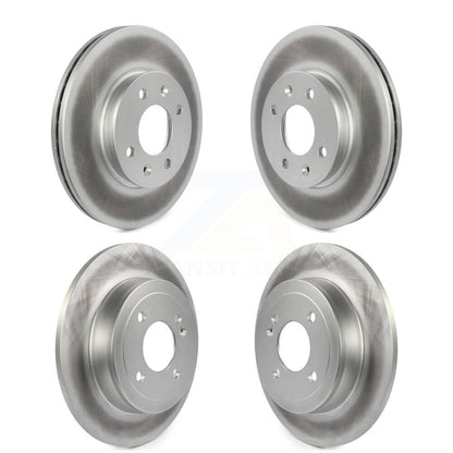 Coated Disc Brake Rotors Front Rear Kit For Hyundai Accent Kia Rio