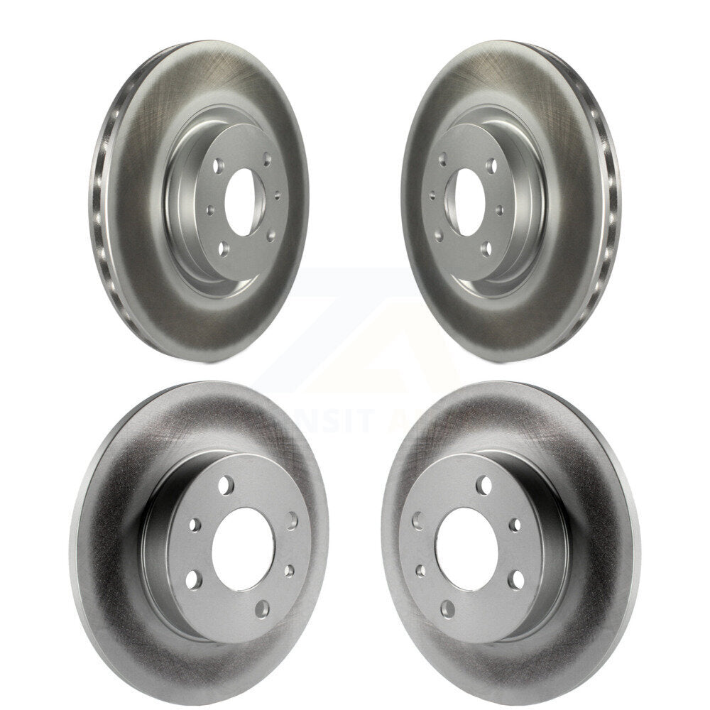 Coated Disc Brake Rotors Front Rear Kit For Fiat 500