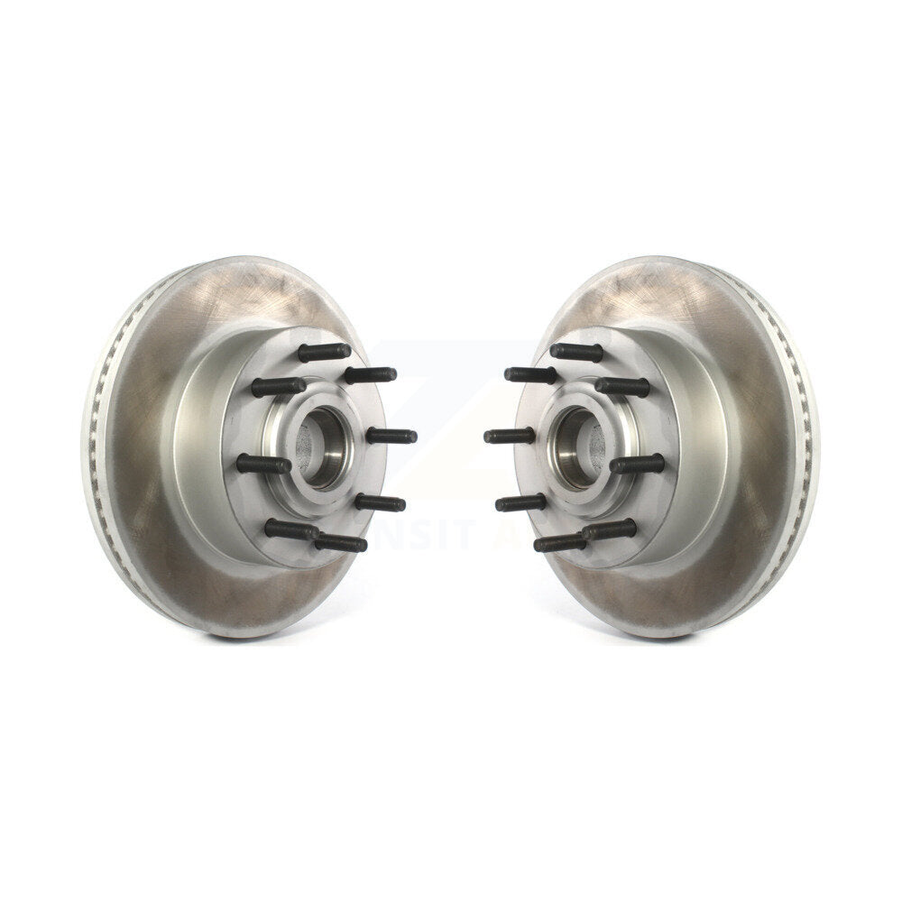Coated Disc Brake Rotors Hub Assembly Front Pair For Ford F-350 Super Duty F-250