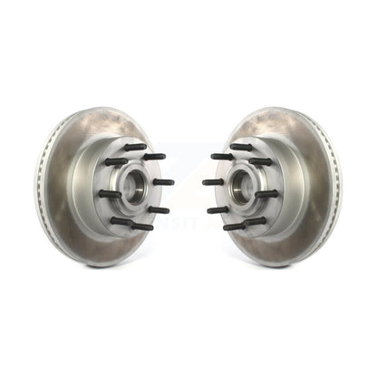 Coated Disc Brake Rotors Hub Assembly Front Pair For Ford F-350 Super Duty F-250
