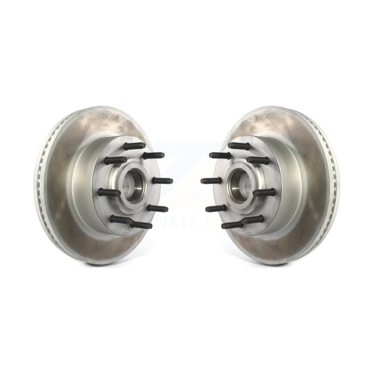 Coated Disc Brake Rotors Hub Assembly Front Pair For Ford F-350 Super Duty F-250