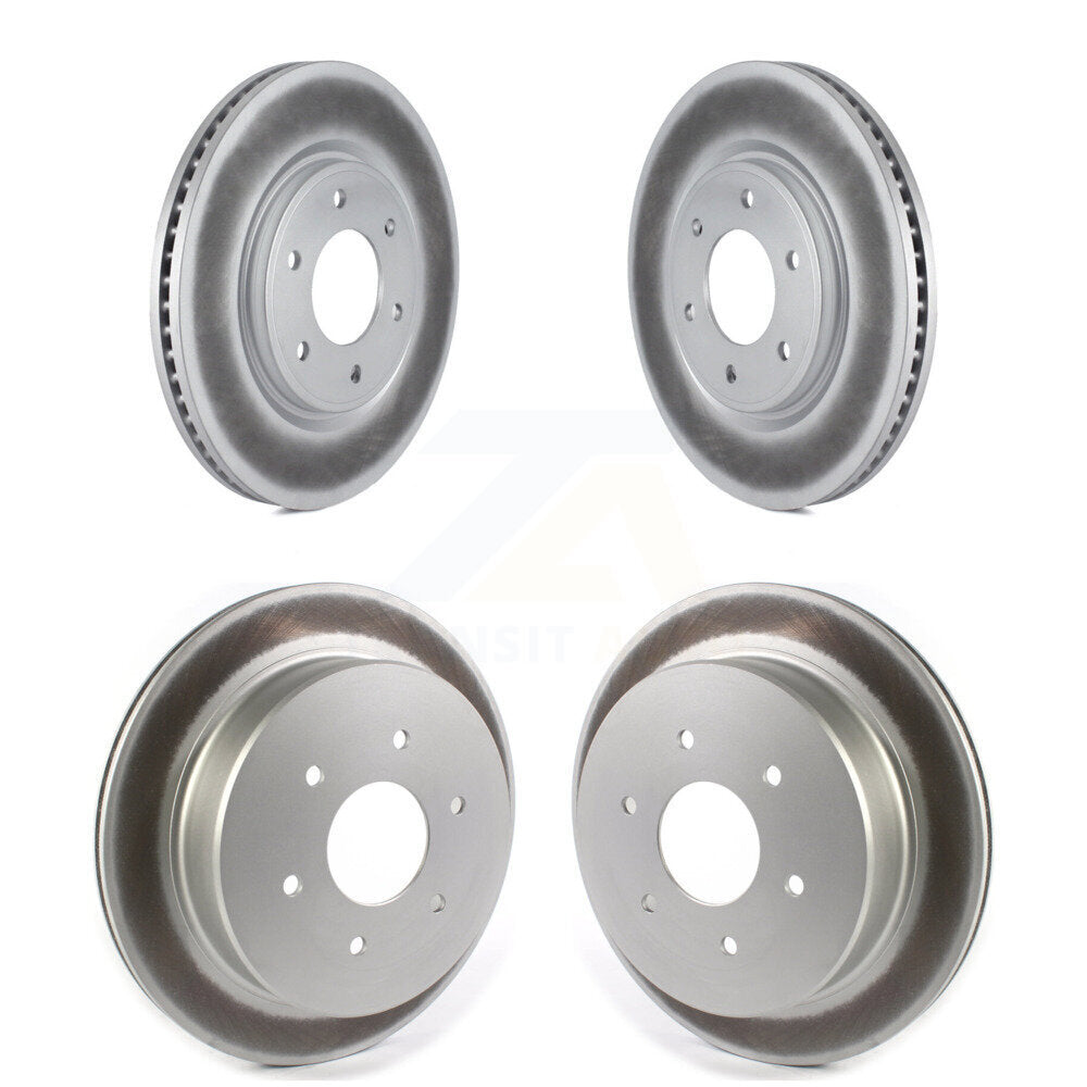 Coated Disc Brake Rotors Front Rear Kit For 2017-2024 Nissan TITAN