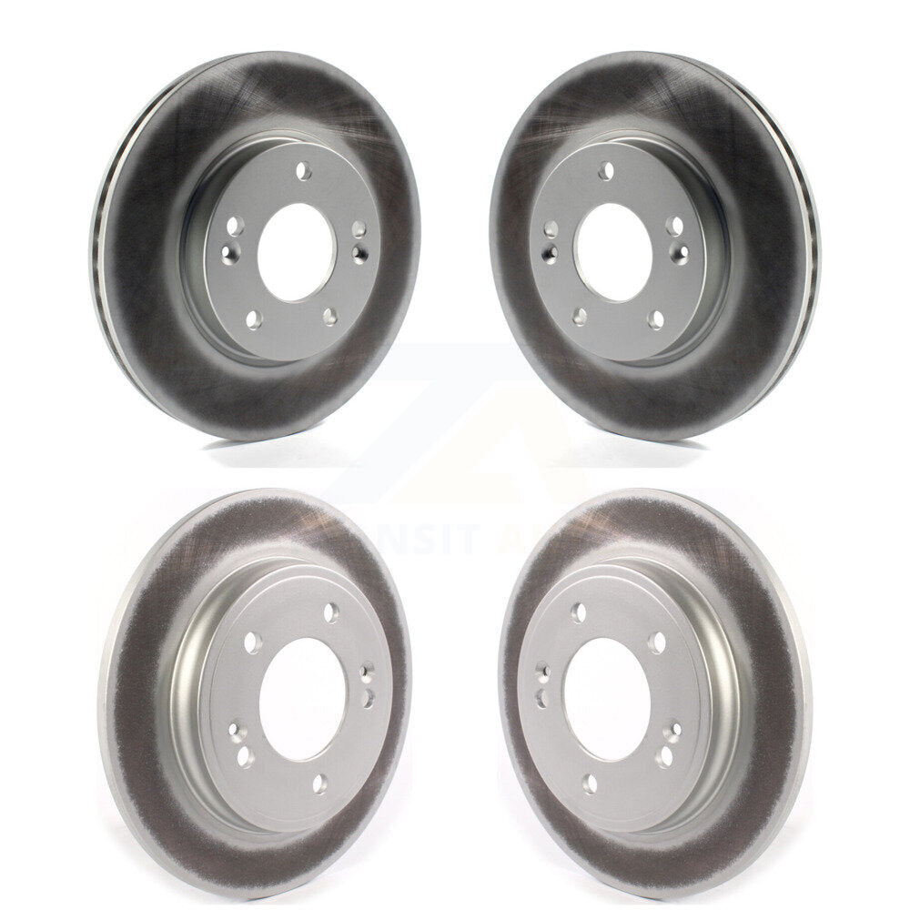Coated Brake Rotor Front Rear Kit For 19-21 Hyundai Veloster Naturally Aspirated