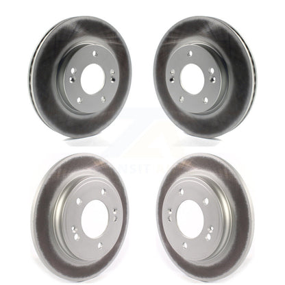 Coated Brake Rotor Front Rear Kit For 19-21 Hyundai Veloster Naturally Aspirated