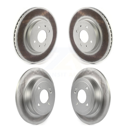 Coated Disc Brake Rotors Front Rear Kit For Kia Rio Hyundai Accent