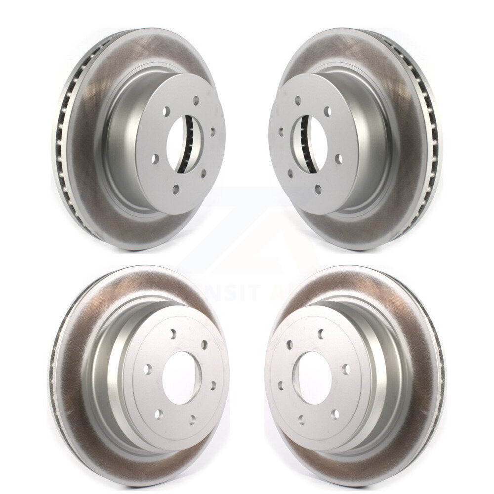Coated Disc Brake Rotors Front Rear Kit For 2016-2024 Nissan TITAN XD