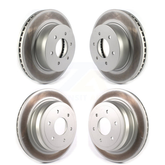 Coated Disc Brake Rotors Front Rear Kit For 2016-2024 Nissan TITAN XD