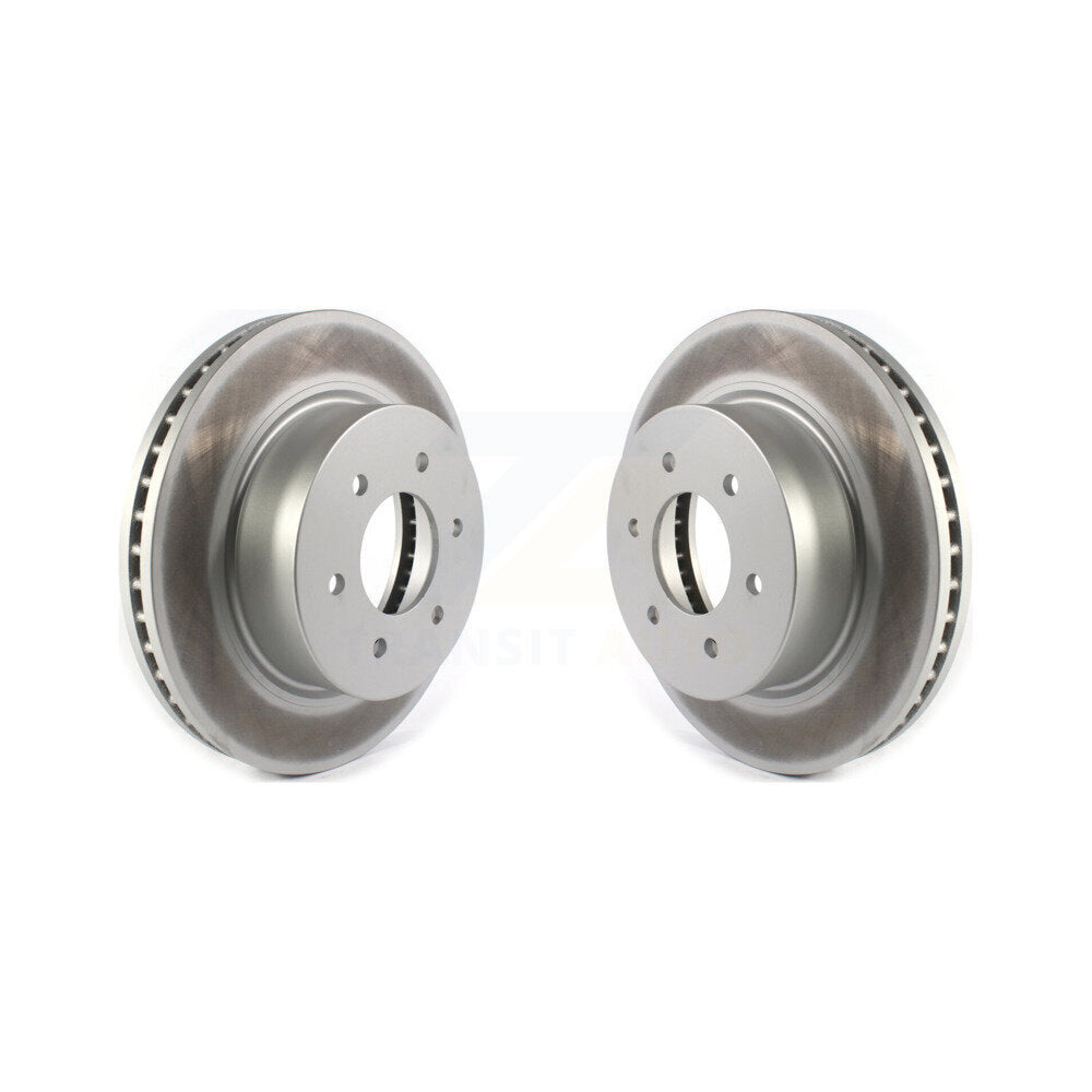 Coated Disc Brake Rotors Front Pair For 2016-2024 Nissan TITAN XD