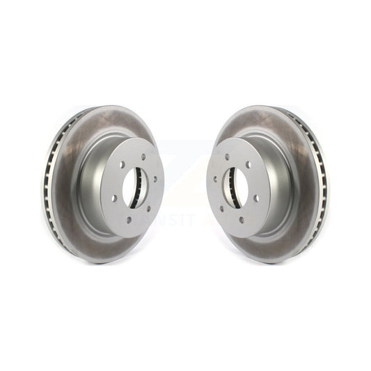 Coated Disc Brake Rotors Front Pair For 2016-2024 Nissan TITAN XD
