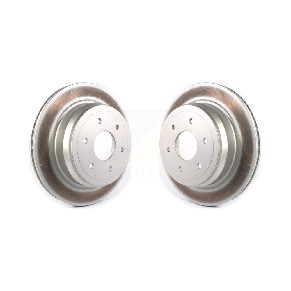 Coated Disc Brake Rotors Rear Pair For 2016-2024 Nissan TITAN XD
