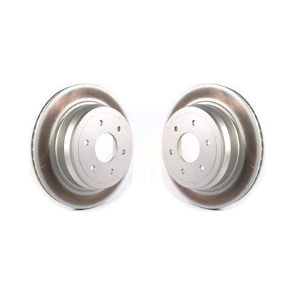 Coated Disc Brake Rotors Rear Pair For 2016-2024 Nissan TITAN XD