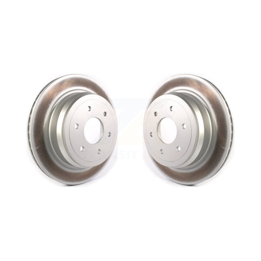 Coated Disc Brake Rotors Rear Pair For 2016-2024 Nissan TITAN XD