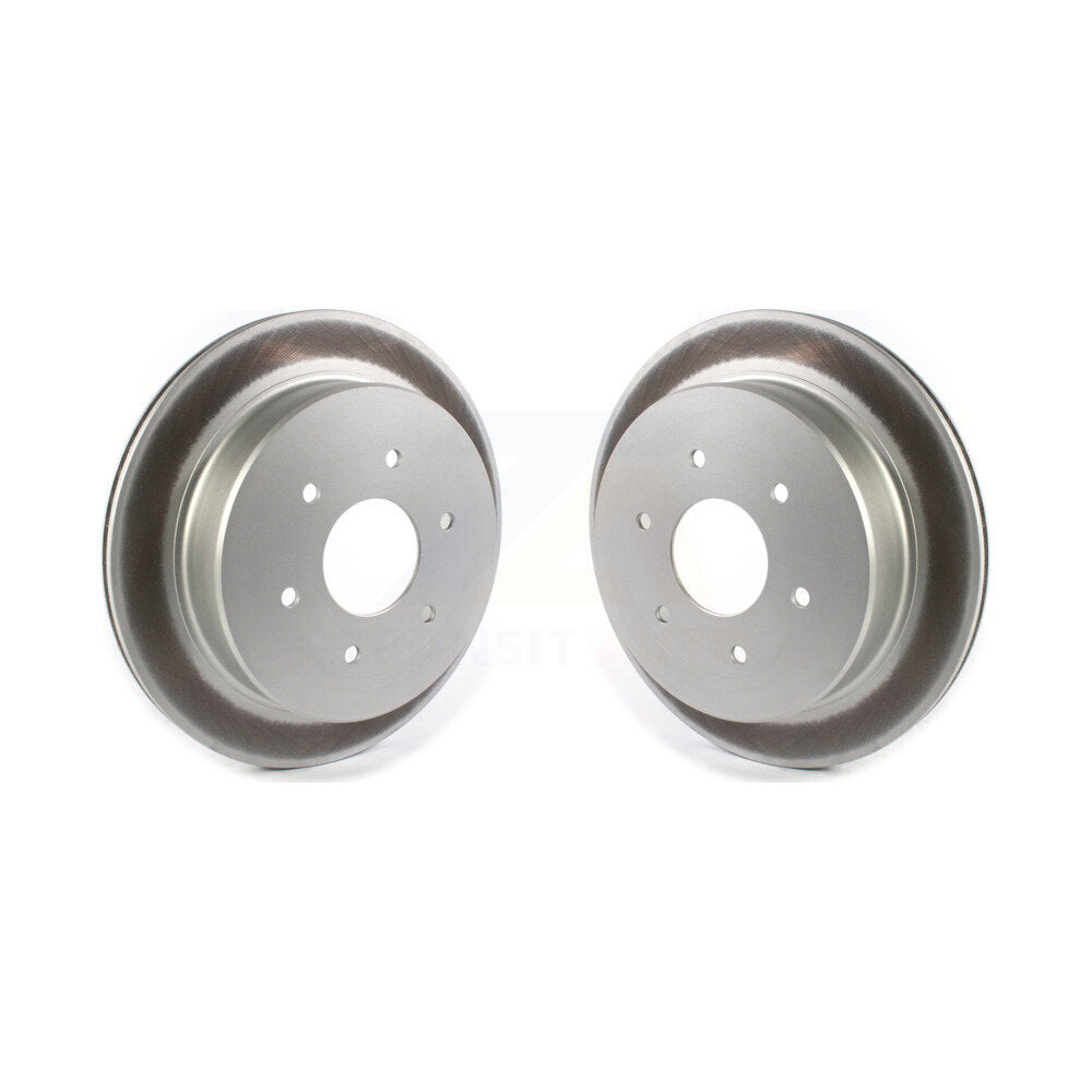 Coated Disc Brake Rotors Rear Pair For 2017-2024 Nissan TITAN
