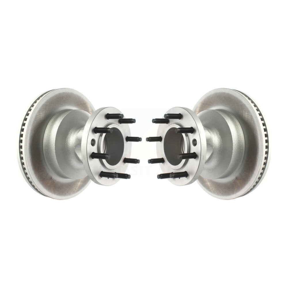 Coated Disc Brake Rotor Hub Front Pair For Ford E-350 Super Duty E-450 Econoline