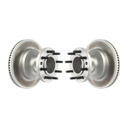 Coated Disc Brake Rotor Hub Front Pair For Ford E-350 Super Duty E-450 Econoline