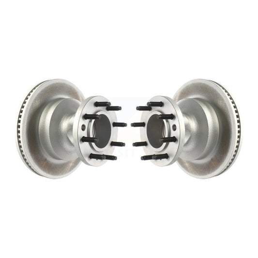 Coated Disc Brake Rotor Hub Front Pair For Ford E-350 Super Duty E-450 Econoline