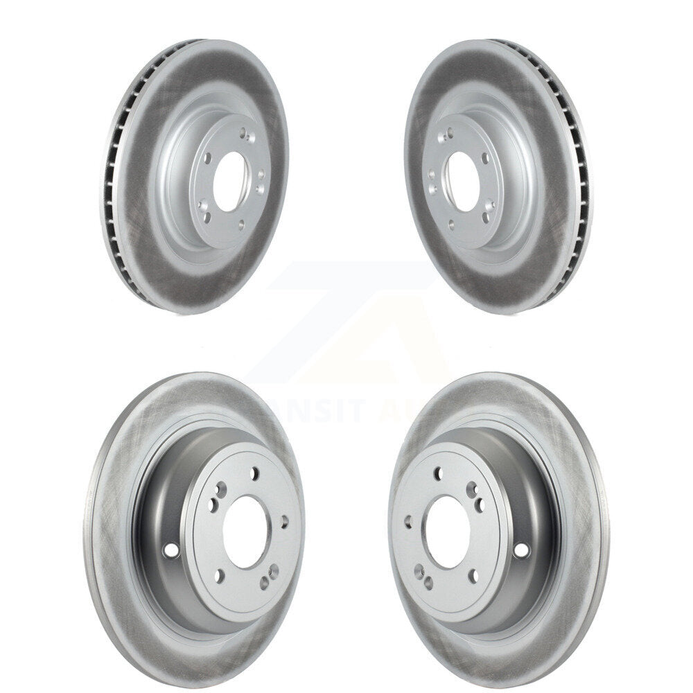Coated Disc Brake Rotors Front Rear Kit For 2009-2011 Hyundai Genesis 3.8L