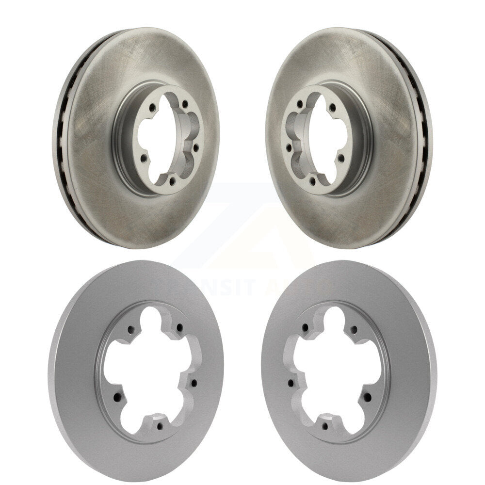 Coated Brake Rotor Front Rear Kit For 2016 Ford Transit-350 HD With 5 Lug Wheels