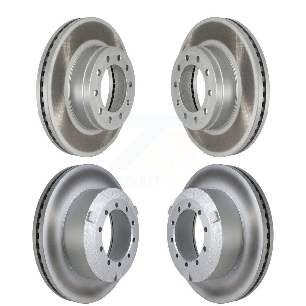 Coated Disc Brake Rotors Front Rear Kit For Ford F-450 Super Duty F-550 F-600