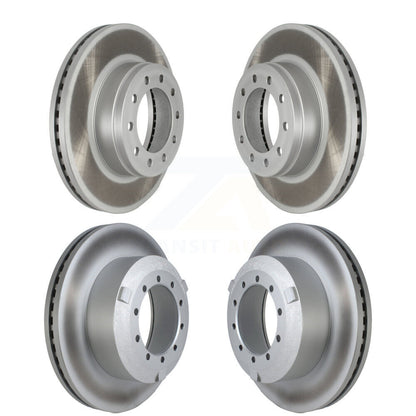 Coated Disc Brake Rotors Front Rear Kit For Ford F-450 Super Duty F-550 F-600