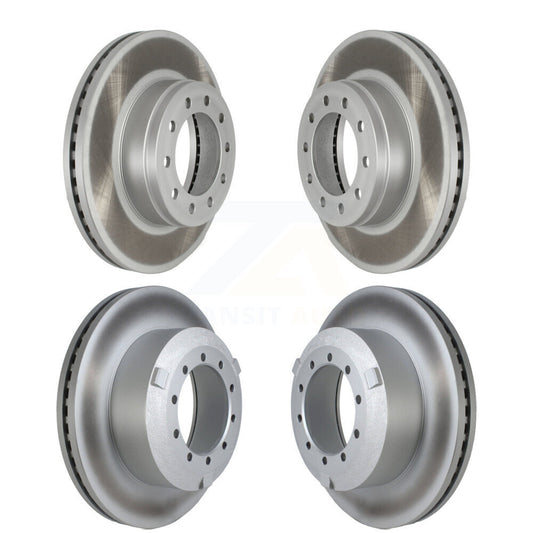 Coated Disc Brake Rotors Front Rear Kit For Ford F-450 Super Duty F-550 F-600