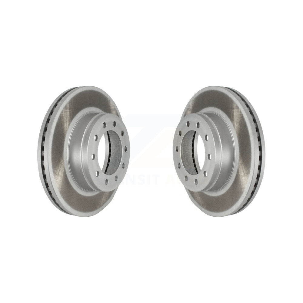 Coated Disc Brake Rotors Front Pair For Ford F-450 Super Duty F-550 F-600