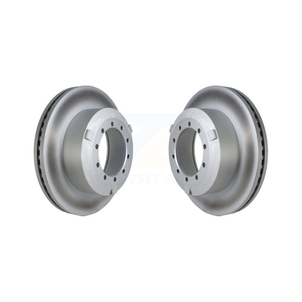 Coated Disc Brake Rotors Rear Pair For Ford F-450 Super Duty F-550 F-600