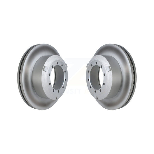 Coated Disc Brake Rotors Rear Pair For Ford F-450 Super Duty F-550 F-600