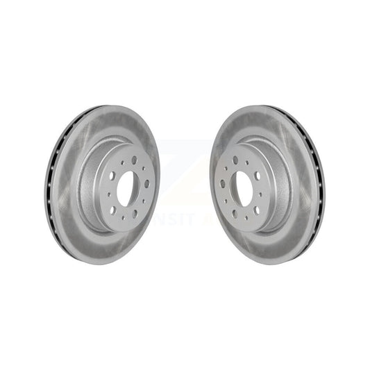 Coated Brake Rotors Front Pair For 2017-2022 Tesla 3 With Gray Painted Calipers