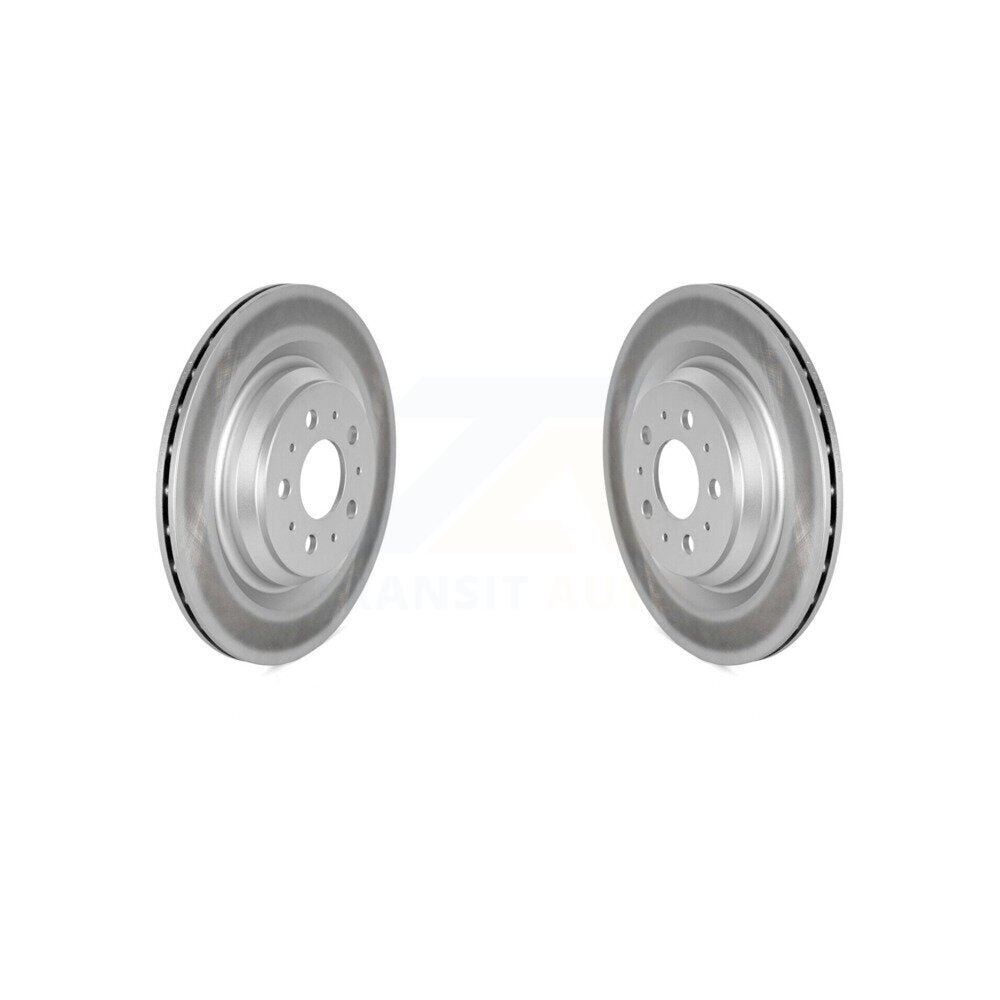 Coat Disc Brake Rotor Rear Pair For 2017-2022 Tesla 3 With Gray Painted Calipers